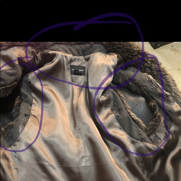 Club Monaco Dark Brown Faux Fur Vest with pockets - Picture 5 of 5